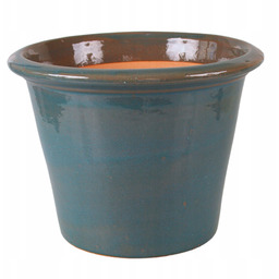 Donica Szkliwiona Ceramiczna Mrozoodporna Duża Ogrodowa Turkusowa 27x35