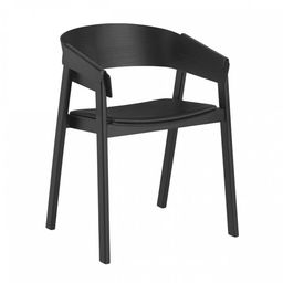 Muuto COVER Krzesło Drewniane - Czarne - Siedzisko