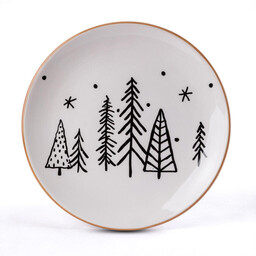 Decodoma Ceramiczny talerz CHOINKI 24 cm