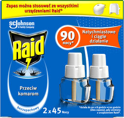 Zestaw Raid, płyn owadobójczy przeciw komarom, zapas, 2