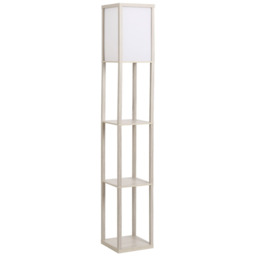 Lampa podłogowa Homcom 26x26x160cm, jasnobrązowa/biała