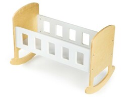 ECOTOYS Drewniana kołyska łóżeczko dla lalek