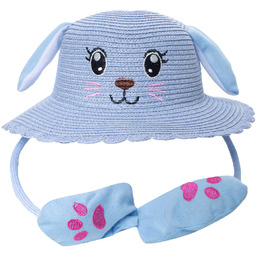 Kapelusz dziecięcy z buźką psa i podnoszonymi uszkami