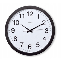 Zegar ścienny analogowy Hama Aruba 40cm Czarny Bateryjny