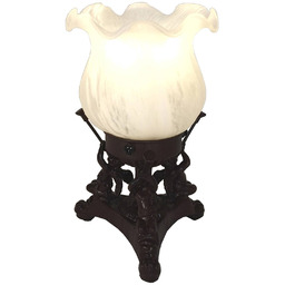 Clayre&Eef Lampa stołowa tiffany 5LL-6101, brązowy / rdzawy,