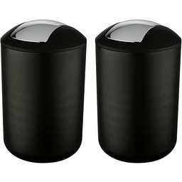Wenko Zestaw 2 sztuk kosz na śmieci Czarny