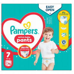 Pieluchomajtki Pampers Pants, rozmiar 7, 74 szt, 15kg+