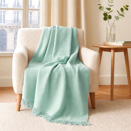 Darymex Koc bawełniany akrylowy 150x200 jasnoturkusowy BA746