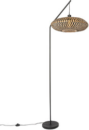 QAZQA Orientalna lampa podłogowa czarny bambus - Ostrawa