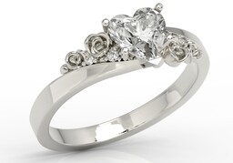 Pierścionek z topazem Swarovski White i diamentami AP-53B