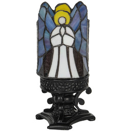 Clayre&Eef Lampa stołowa tiffany 5LL-6052, czarny, salon /