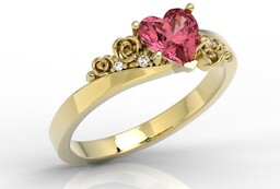 Pierścionek z topazem Swarovski Red i cyrkoniami AP-53Z