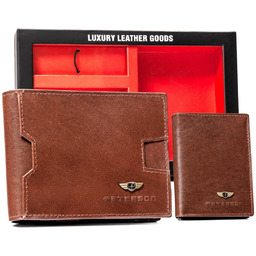 Zestaw na prezent dla mężczyzny skórzany portfel etui