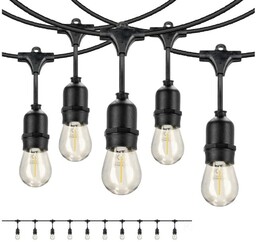 Lampa, oprawa zwieszana, girlanda 10x1W E27 230V długość