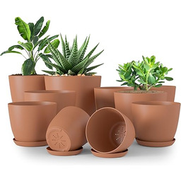Utopia Home Plastikowe donice turkusowe, doniczki do pokoju