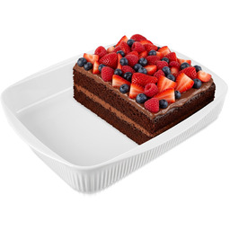 Naczynie żaroodporne porcelanowe białe 36,5x30x6 cm, 4 l