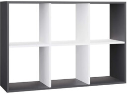 Edinos Regał nowoczesny antracyt + biały Atela 4xC7-M09