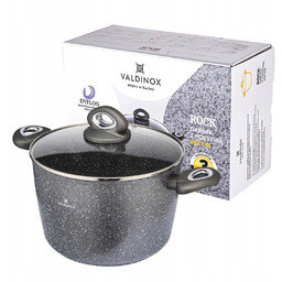 Garnek tradycyjny z powłoką marmurkową non-stick Valdinox Rock