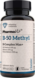 PHARMOVIT Witamina B-50 Methyl B-Complex Max+ 60 Kapsułek