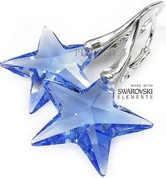 Super Cena Kryształy Blue Star Kolczyki Srebro