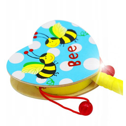 ZESTAW INSTRUMENTÓW DREWNIANYCH cymbałki bębenek tamburyn i harmonijka