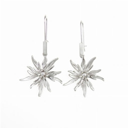 Szarotka duża biała - kolczyki srebrne