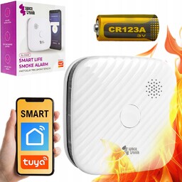 Czujnik Dymu Pożaru Ognia Bezprzewodowy Tuya Smart WiFi