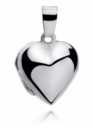Delikatny srebrny otwierany wisiorek puzderko sekretnik gładkie serce
