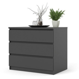 Komoda z szufladami czarna mat 77 cm Naia