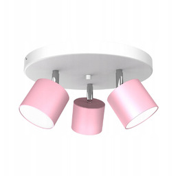 Lampa sufitowa Dixie okrągła rozeta różowe reflektorki 3xGX53