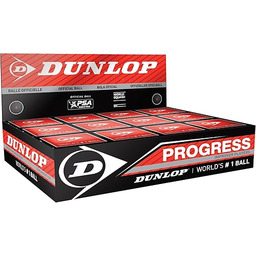 DUNLOP Piłki do squasha Progress czerwone, 12 sztuk,