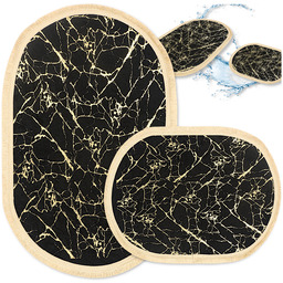 Dywaniki Łazienkowe Komplet Czarny 2 Szt Antypoślizgowe 60x100