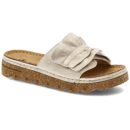 Rieker Beżowe Klapki Modne Obuwie Damskie