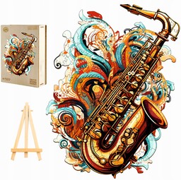 Puzzle Drewniane Duże 270 Elementów Saksofon W Drewnianym