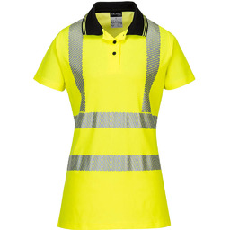 PORTWEST LW72 DAMSKA KOSZULKA OSTRZEGAWCZA POLO ; ŻÓŁTY/CZARNY