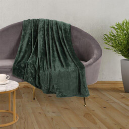 Decodoma Koc z mikropluszu PŁATKI ŚNIEGU, zielony 140