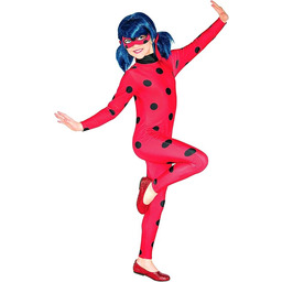 Ladybug Miraculous kostium licencyjny dla dziewczynki czerwono-czarny -