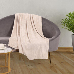 Decodoma Koc z mikropluszu PŁATKI ŚNIEGU, śmietankowy 140