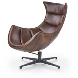 Fotel obrotowy ekoskóra brązowy Luxor