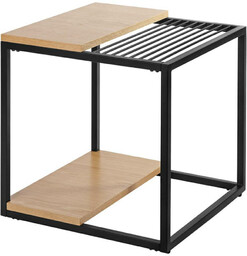 Drewniany stolik Galler 1522 King Home metalowy gazetnik