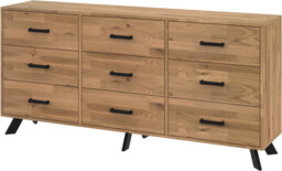 Komoda TOLEDO 3S3 85x180-240x40 cm dębowa z dziewięcioma