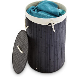 Relaxdays Kosz na Pranie, Czarny, 70 l