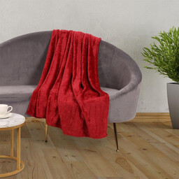 Decodoma Koc z mikropluszu PŁATKI ŚNIEGU, czerwony 140