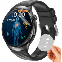 Smartwatch męski - Glukoza, EKG, Temperatura, Rozmowy, Pasek