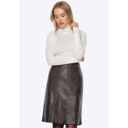 Spódnica ze skóry naturalnej ołówkowa brązowa