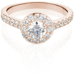 Pierścionek zaręczynowy różowe złoto z diamentem 0.44ct