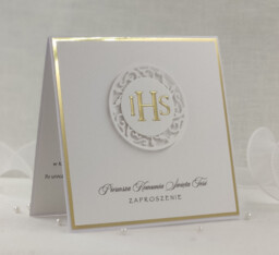 Zaproszenie na Pierwszą Komunię Świętą, Linia Gold, wzór