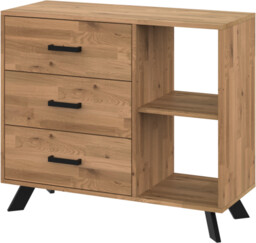 Komoda TOLEDO S3-P2 85x100-150x40 cm dębowa z szufladami