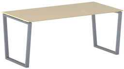 Biurko PRIMO IMPRESS, 180x90 cm, szaro-srebrna podstawa, brzoza