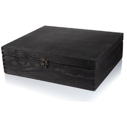 Kuferek drewniany Czarny 37x31x11 cm z możliwością graweru